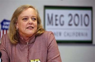 San Diego: Meg Whitman, who is running for governor of California, attends a meeting at the Union Pacific railroad offices in Oakland, Calif., Tuesday, March 9, 2010. (AP Photo/Paul Sakuma)