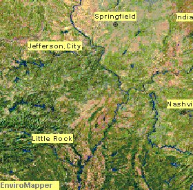 landform map lower Mississippi valley
